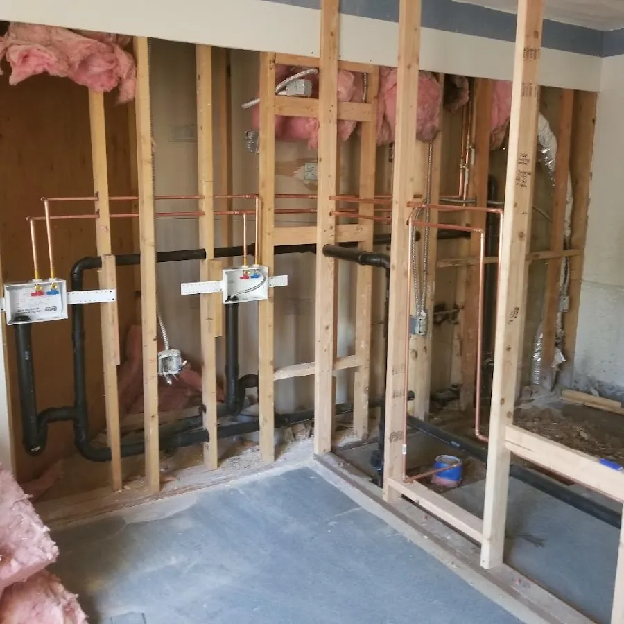 Copper pipe rough-in and plumbing installation in South Portland